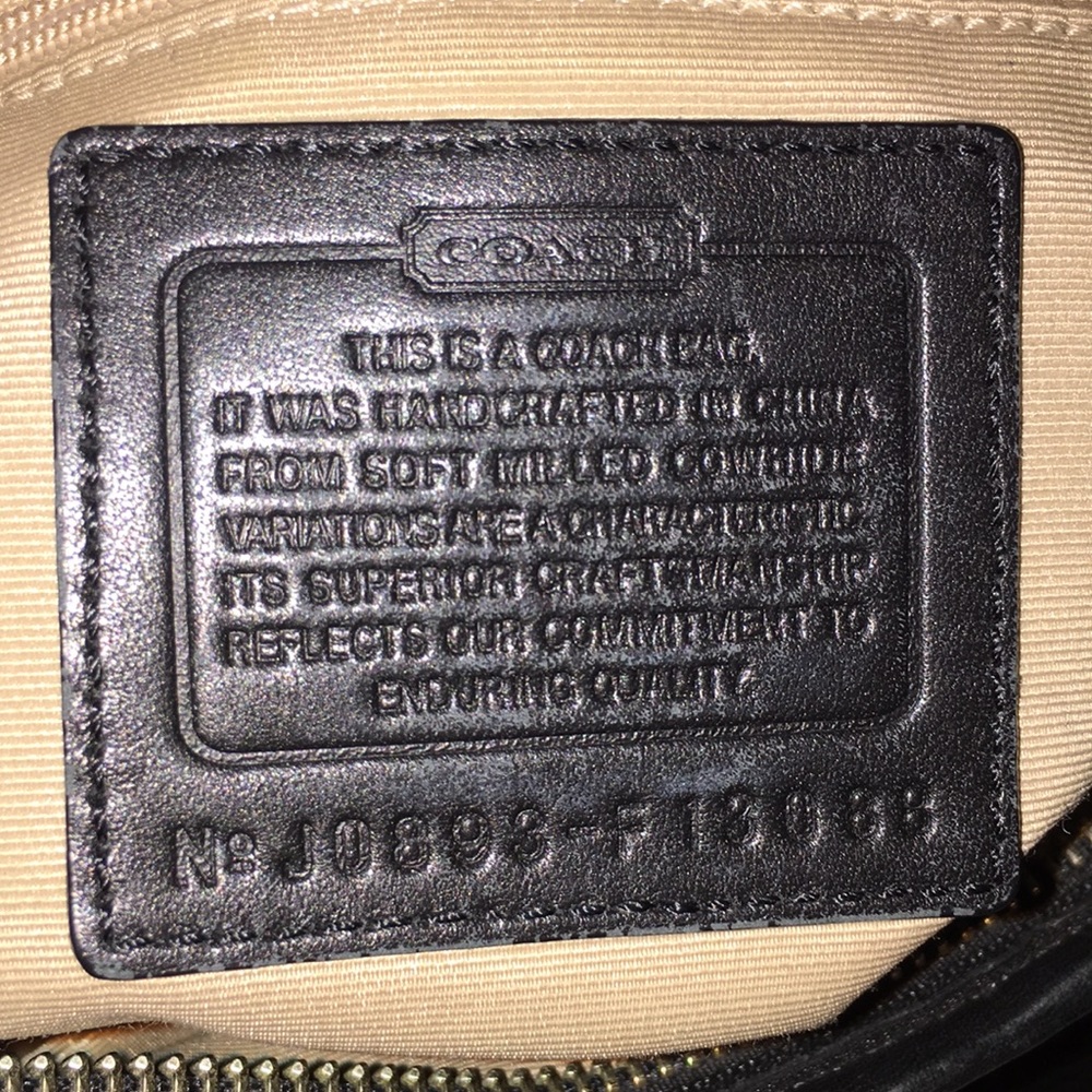 COACH black pebbled shoulder bag silver accents - Picture 5 of 8